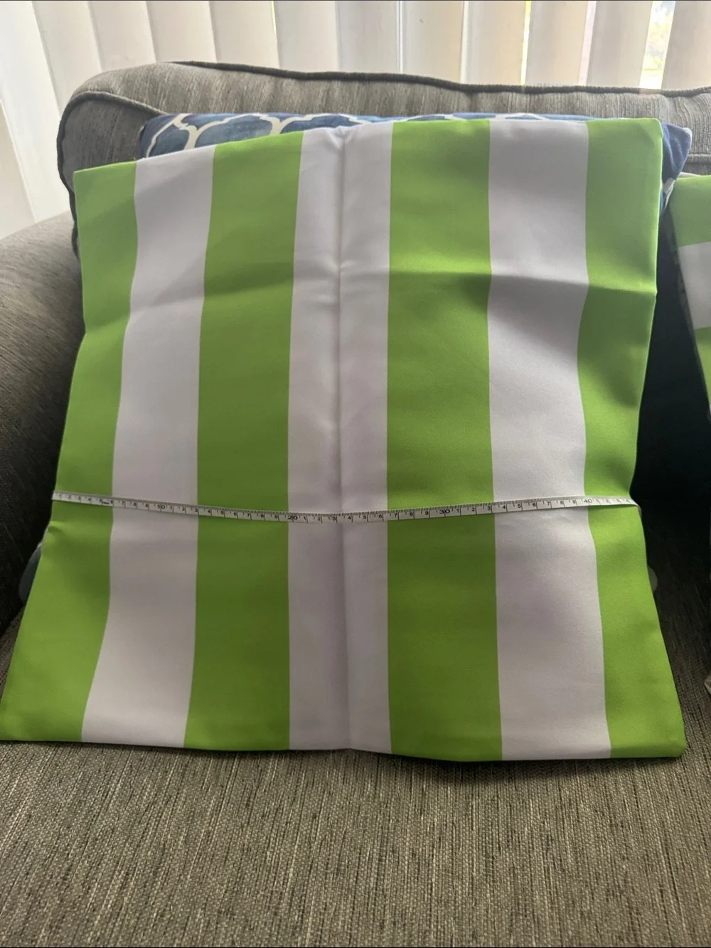 ***2/$15*** Bright Lime and White Stripe Pillow Covers - Set of 2